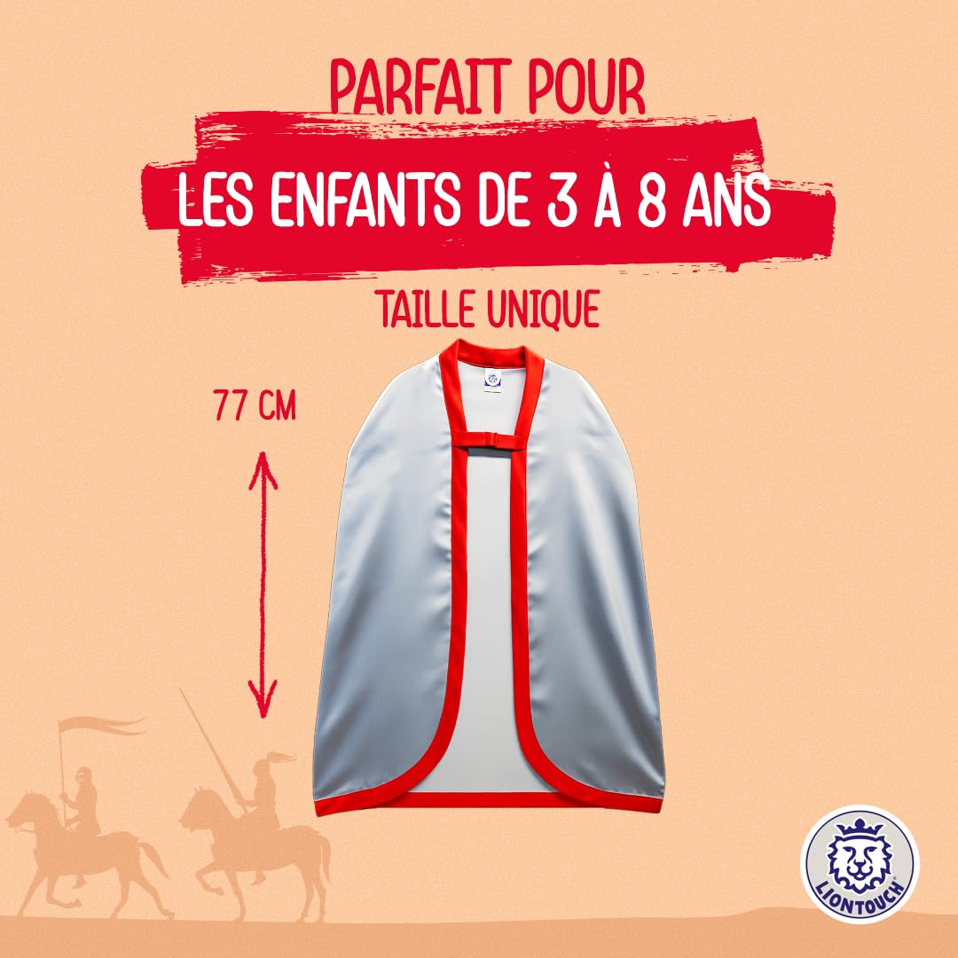 Liontouch - Cape de Chevalier Dragon Ambré - 3-8 Ans - Taille Unique - Jouet de Jeu Médiéval - Manteau pour Garçons Prêt pour L'Aventure - Jeu de Rôle, Déguisement, Déguisements et Costumes Royaux