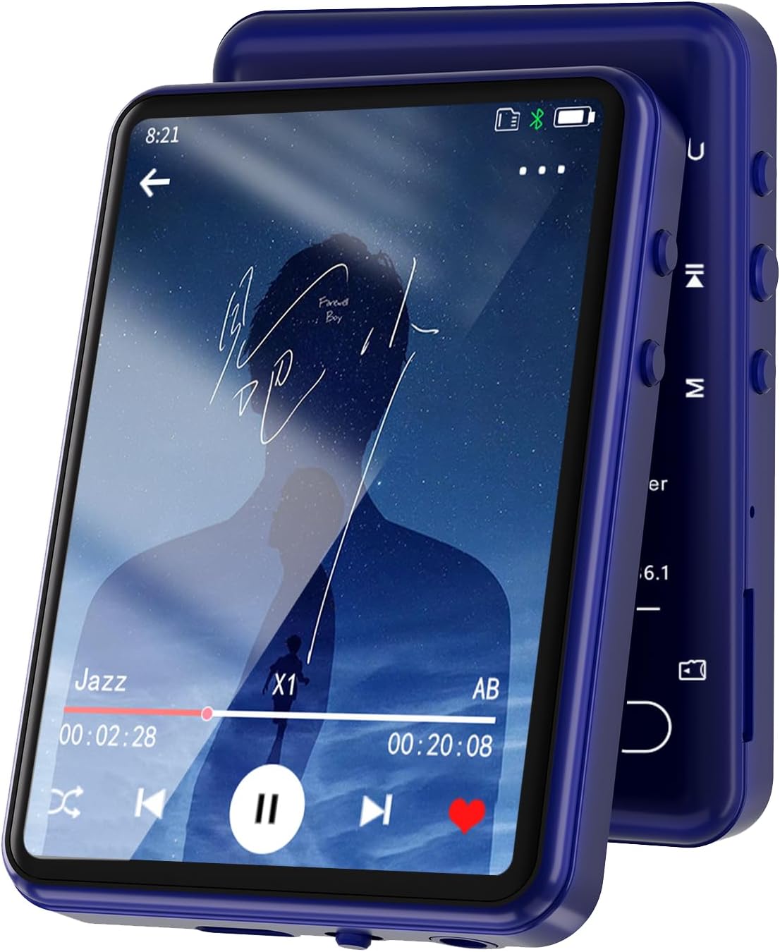 MP3 Player with Bluetooth 5.3 – Portable Music Player with Speaker,FM Radio,E-Book,Shuffle/Repeat Play,Full Touch Screen MP3 Player for Meetings,Lectures,Fitness,SD Card Slot,32GB Blue