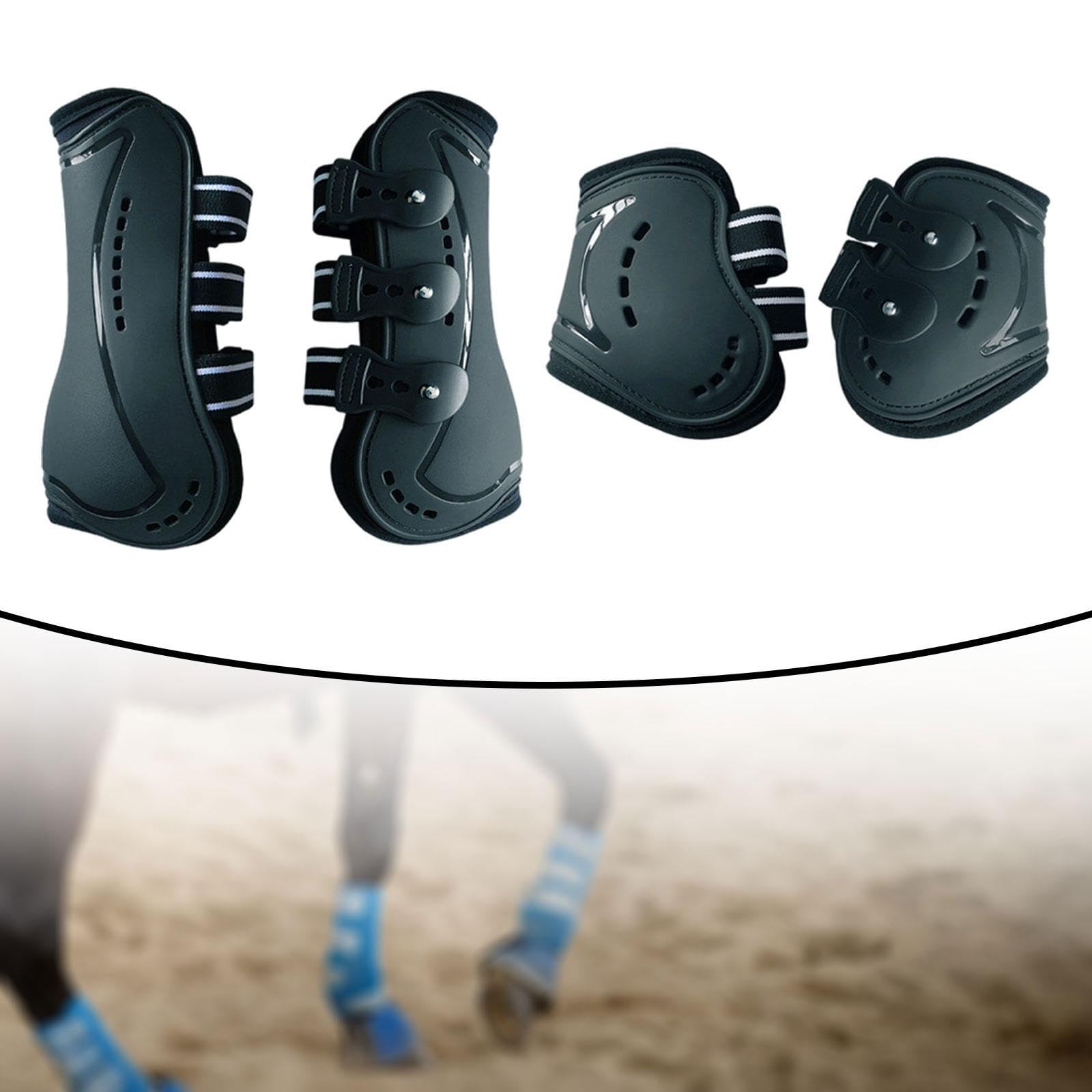 4 Piezas Botas para Caballo Protectores de Piernas Gears de Neopreno Material Resistente a Desgaste Accesorio Ecuestre Adecuado para Práctica Entrenam
