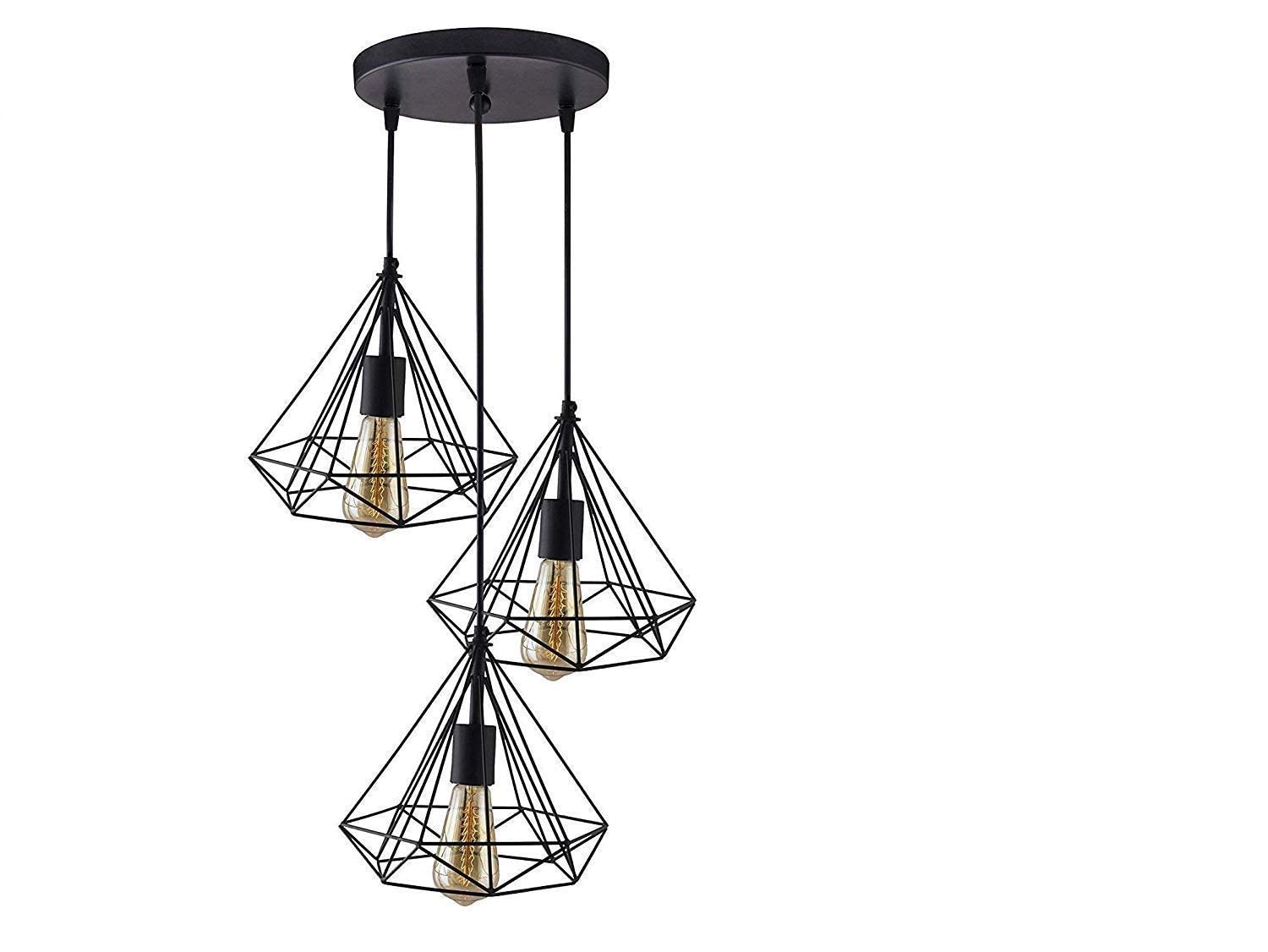 Lexton 60 Watt Diamond Cage Hanging Ceiling Pendant Lamp Light Fixture | Bedroom, Restaurant, Indoor Or Home Decoration (Corded Electric, Black, Pack of 1, Bulb Not Included) (B0CVXW66NY) Amazon Price History, Amazon Price Tracker