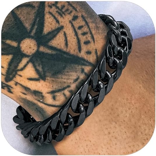 Men's 8/12/17mm Wide Stainless Steel Cuban Link Chain Bracelets