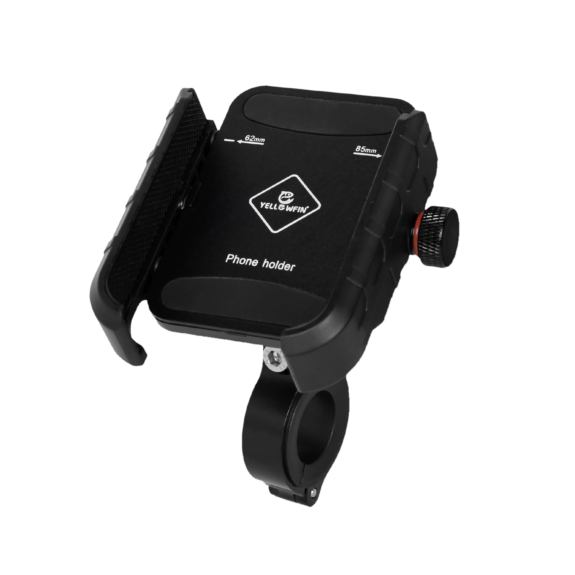 jaw grip waterproof bike | motorcycle | scooter | cycle | bicycle mobile phone holder mount with 360° rotation for maps and gps navigation (m8s black)