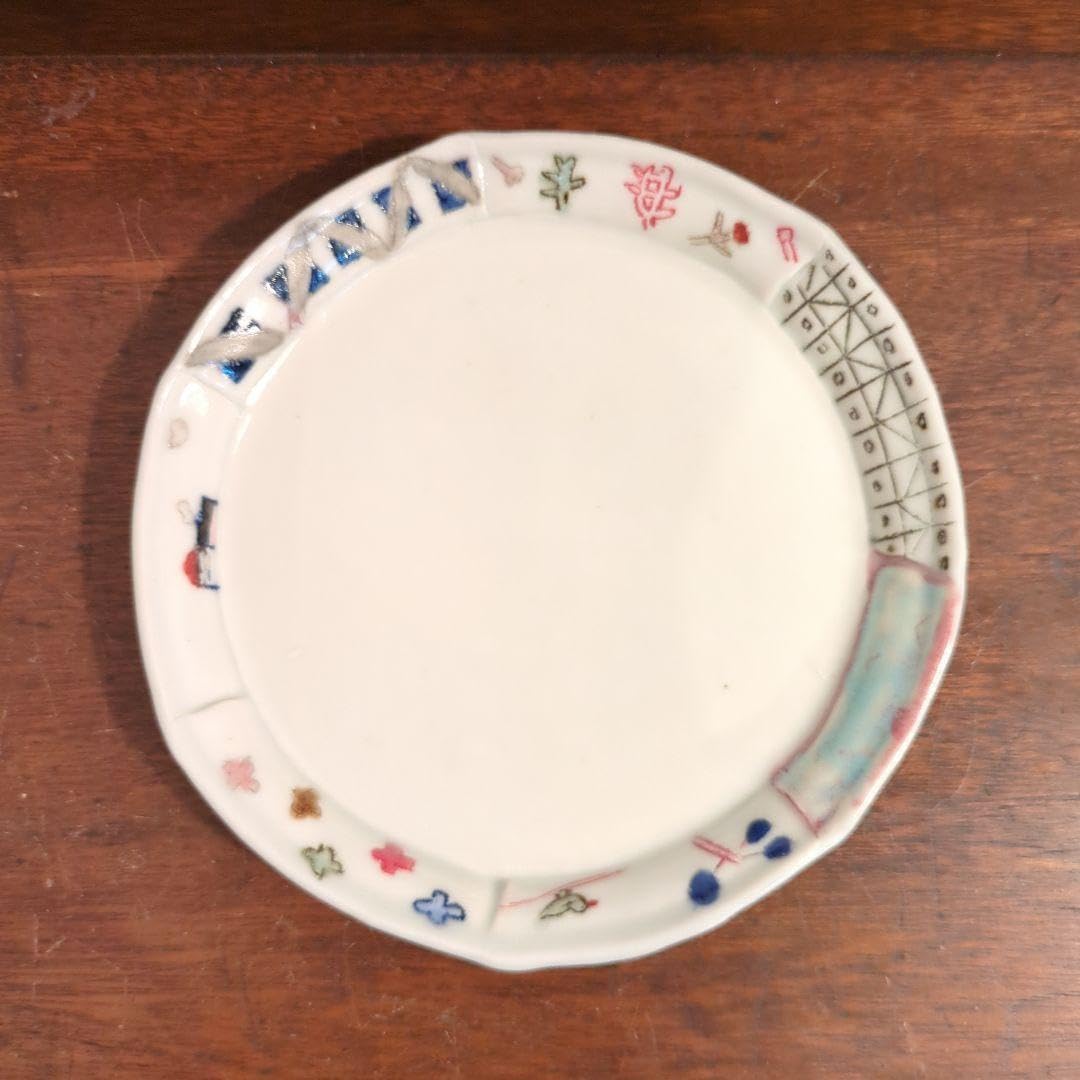 ④ 砥部焼　生石窯　西山千代子　貼り合わせ 砥部焼の和食器 生石窯の小皿【砥部工房 からくさ】