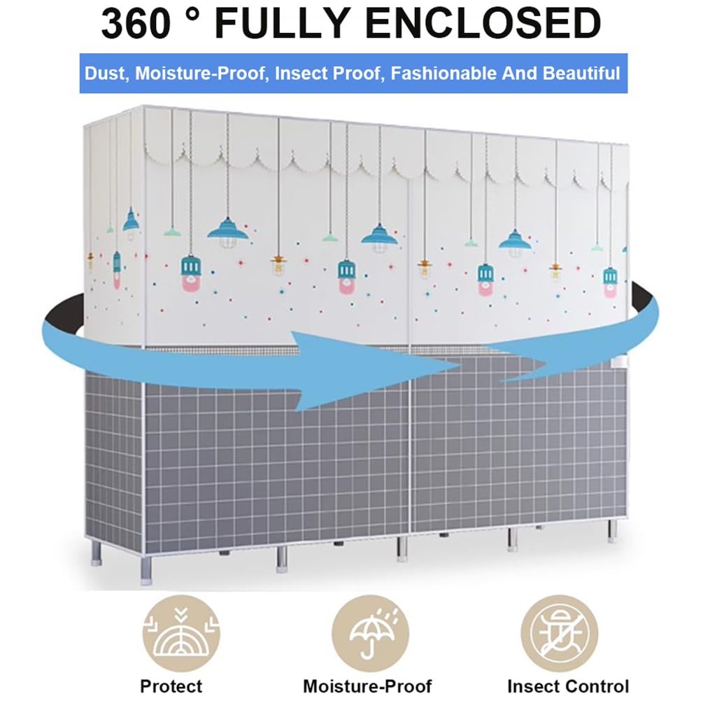 Armario portátil, Armario Plegable con Barra para Colgar, 123x45x170CM Organizador de Almacenamiento para Armario de Ropa para Dormitorio, Armario de Lona de Tela Resistente y Duradera