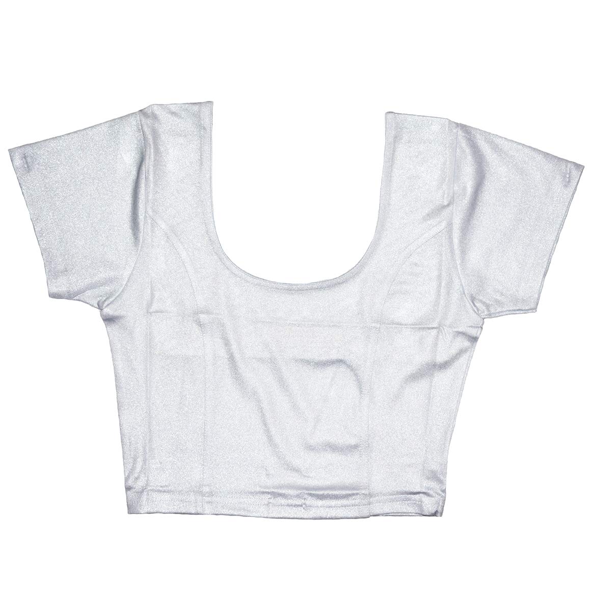 VRINDAVANBAZAAR.COM Indian Tunic Tops Readymade Cotton Lycra Saree Blouse for Women Silver-Small