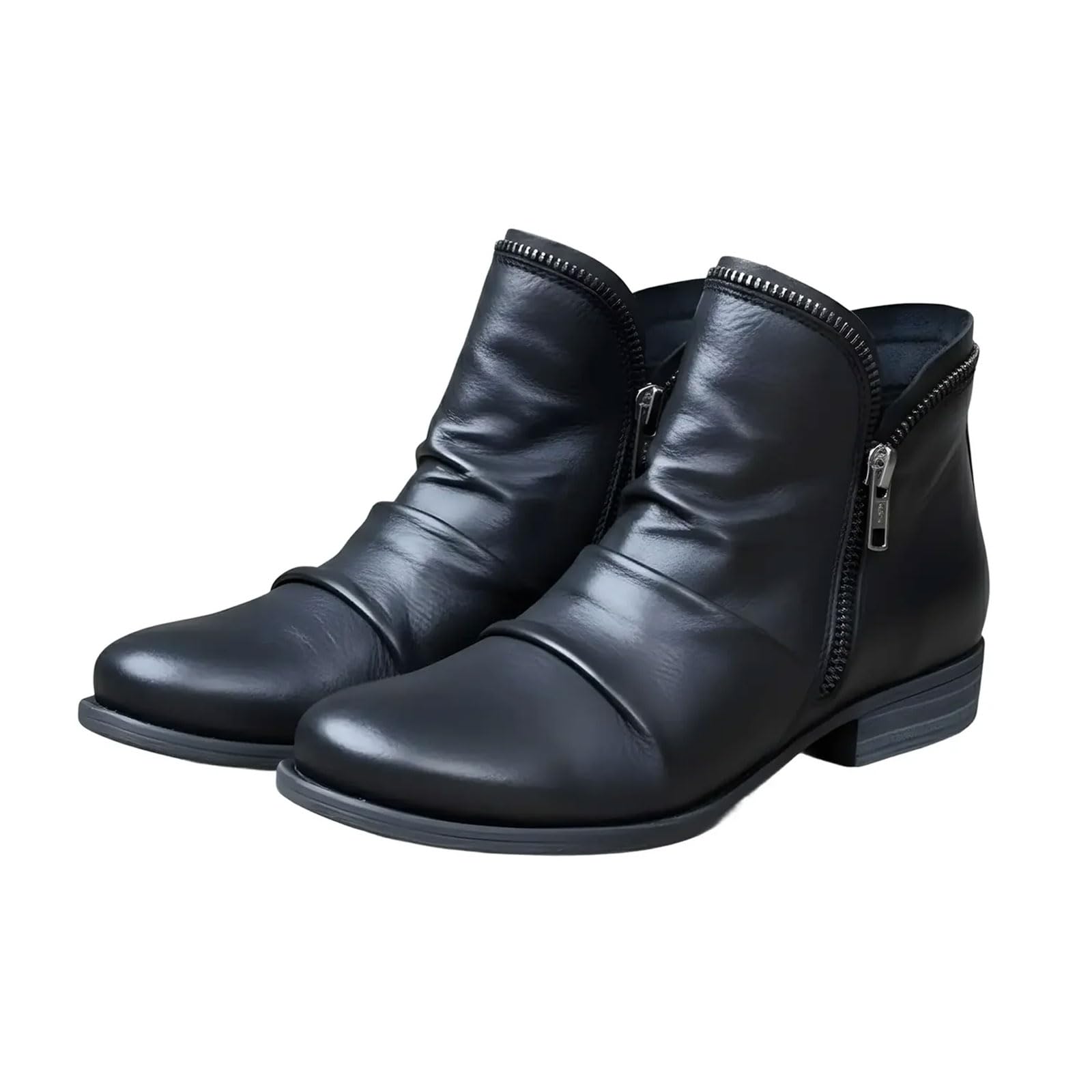 Orthopedic Boots for Women - Wide Fit Leather Orthopedic Shoes with Gel-Filled Sole 4cm Heel