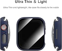 Vista 4 de 6 Pack Case with Tempered Glass Screen Protector for Apple Watch Series 9/8/7 45mm, Ultra-Thin Scratch Resistant Full Protective Hard PC Bumper
