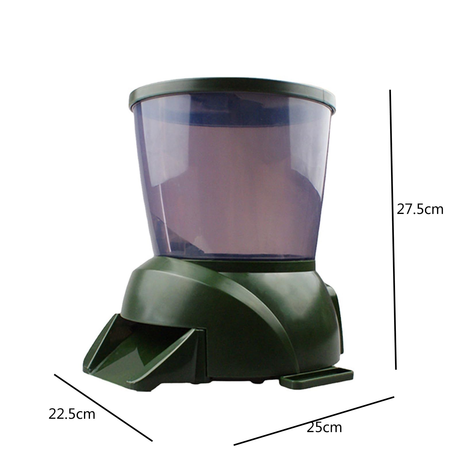 Alimentatore Automatico per Pesci da 4,5 Litri Display LCD Alimentato A Batteria Distributore Automatico di Mangime per Pesci da Laghetto per Acquario di Pesci