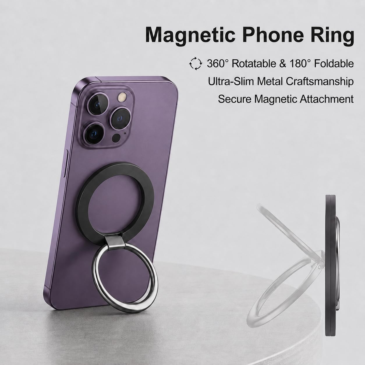 Xiuyer Anello Magnetico Per Telefono – Supporto 360° Per MagSafe, Compatibile Con IPhone 16/15/14/13/12 E Android - 2