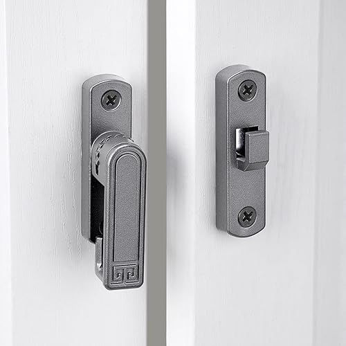 Miniatura 7 de Pestillos de puerta de granero, cerradura de puerta ajustable de 90180 grados, cierre de cerradura de puerta de ángulo recto de aleación de zinc,