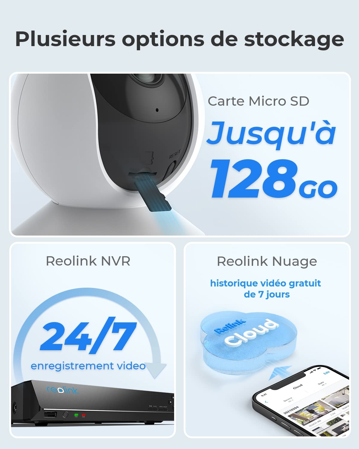 Reolink 4MP Pan Tilt Caméra Surveillance WiFi Interieure, Caméra IP 2,4GHz/5GHz, Audio Bidirectionnel, Détection de Mouvement pour Bébé, Aîné, Animal, Cloud Gratuit 7 Jours, E1 Pro (Reconditionné)