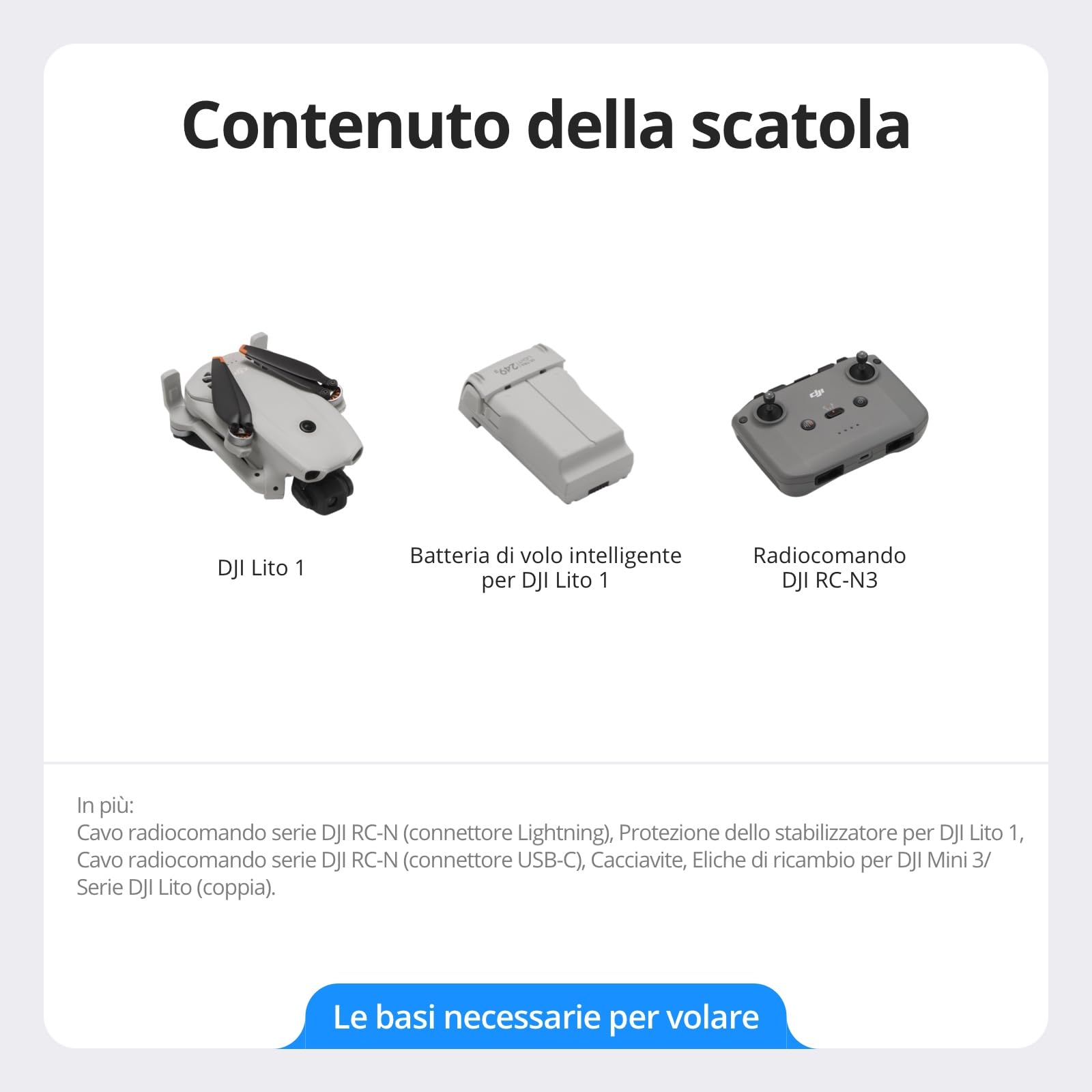 DJI Lito 1, drone 4K per principianti, Versione aggiornata di Mini 4K | Rilevamento degli ostacoli, ActiveTrack, video 4K/foto 8K, per adulti, leggero e pieghevole, trasmissione video 15km, C0