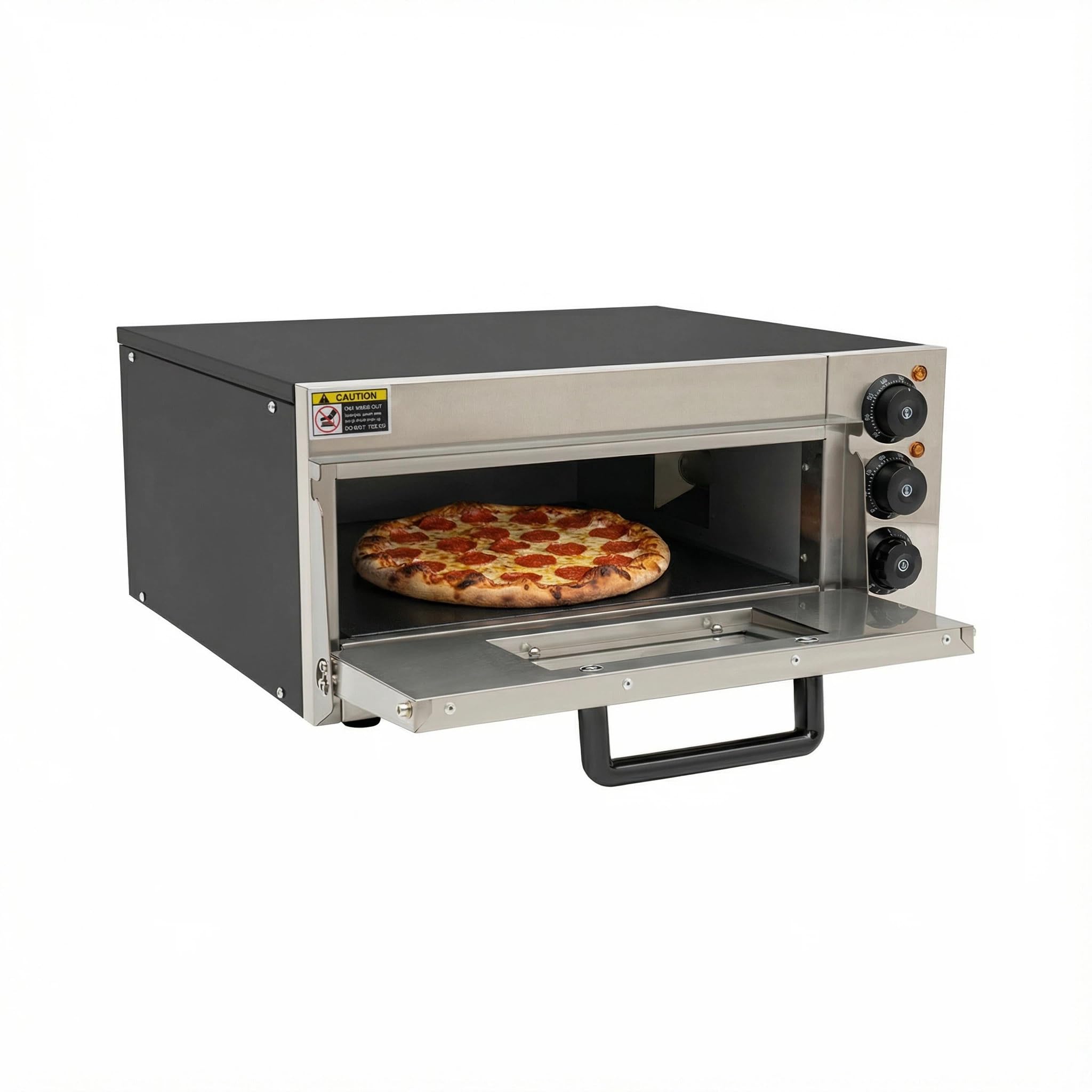 Forno Elettrico per Pizza 2000W, Forno Elettrico Nero Monostrato, 20L 50-350°C, Cottura Veloce, per Casa, Ristorante, Evento, Nero