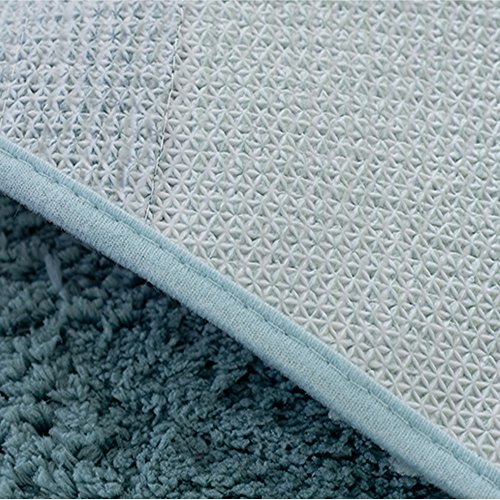 Dreaminn Half Moon Doormat 3D Flowers Non-Slip Bathroom Bedroom Door Mat, 16" X 24" (Sky Blue) #TOP4