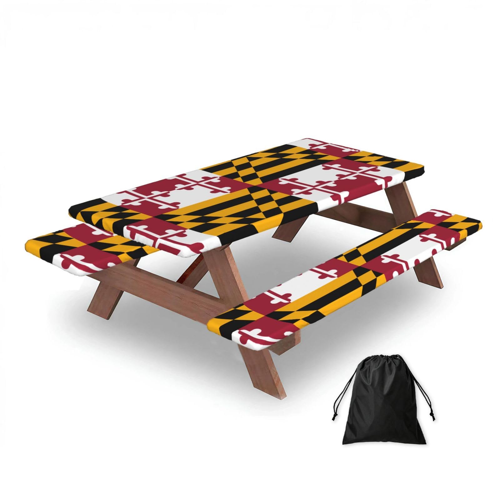 Maryland State Flag Rectangular water-repellent picnic tablecloths, outdoor camping, picnic, BBQ