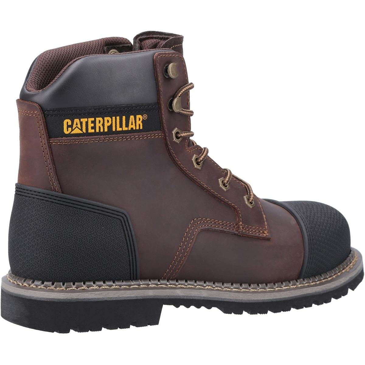 Cat Safety Men's Brown Caterpillar Powerplant S3 Leather Safety Boots Uk Size 9