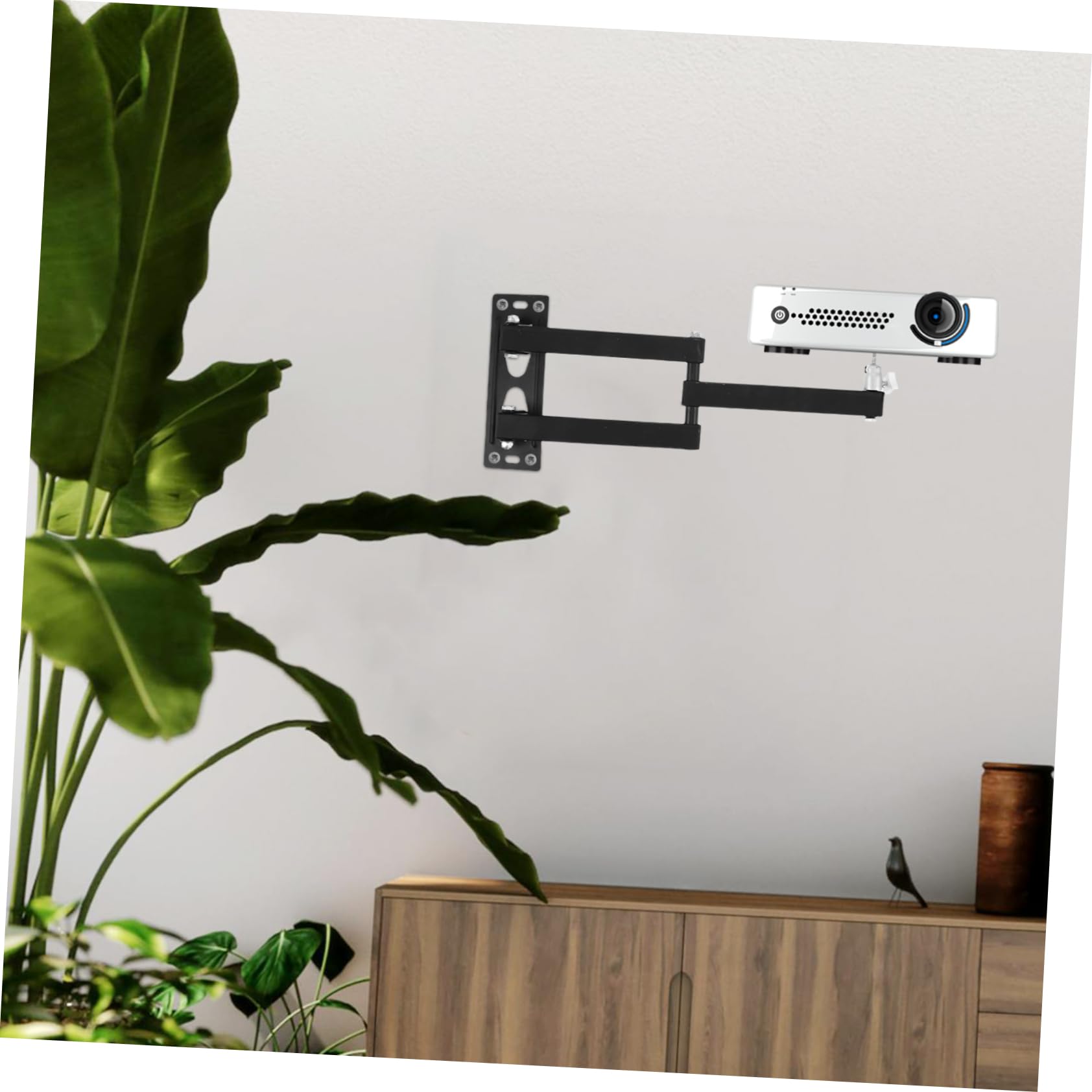 Veemoon Soporte de Proyector de Pared Ajustable en Aleación de Aluminio Gancho para Colgar y Ahorro de Espacio Adecuado para Dormitorio y Uso Junto Cama