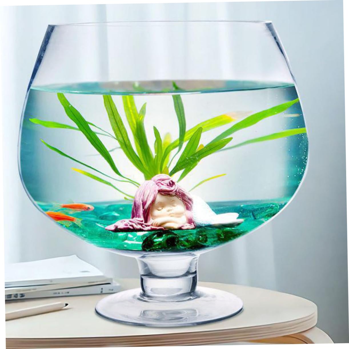Garneck Aquarium Verre pour Poissons Betta Aquarium Transparent pour Poissons Rouges