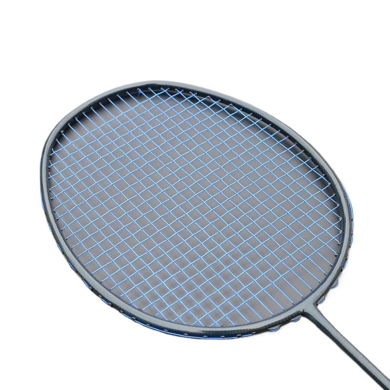 Badminton Set Racchette da Badminton Professionali 4U 82G in Carbonio Intrecciato con Corde G5 22-32 libbre for Adulti(Blue)