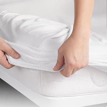 %100 Pamuk Penye Premium Lastikli  ar af | Tek Ki ilik |  ift Ki ilik | Battal Boy Beyaz, 100x200