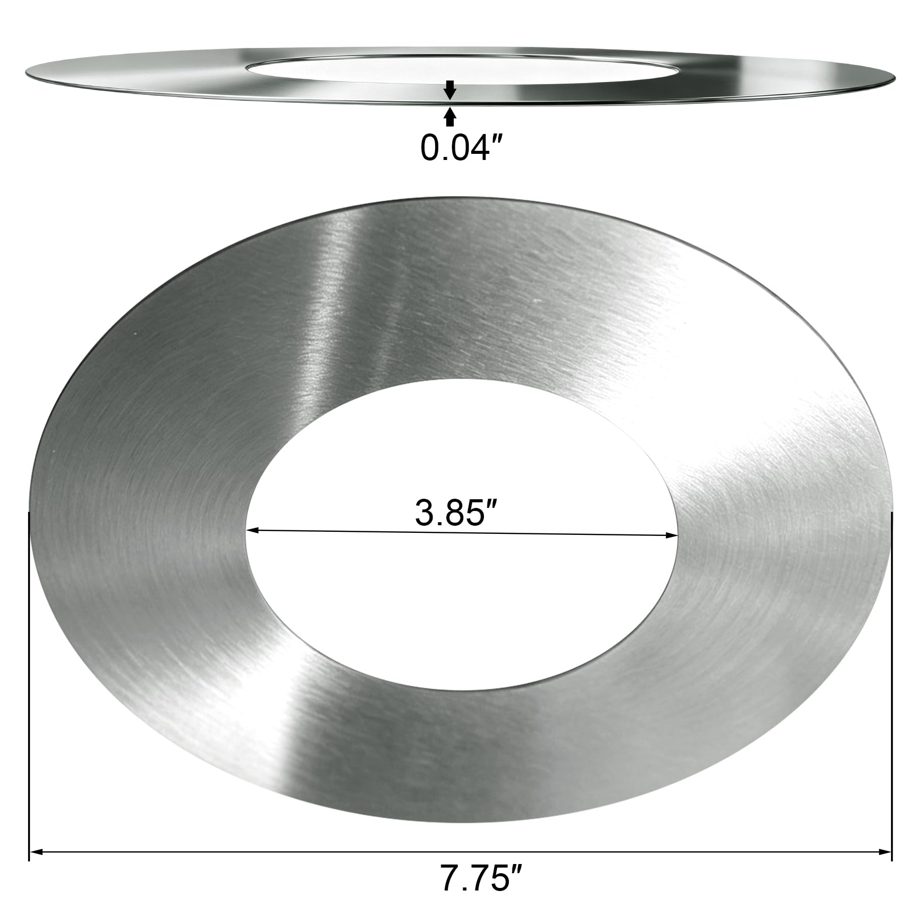 1-Pack Ceiling Medallion for 5" & 6" Recessed Can Lights – Stainless Steel Cover to Hide Oversized Holes, Works with Chandeliers & Flush Mounts, Brushed Nickel — Amazon image 2