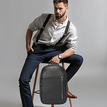 newsbirds Zaino in pelle, per la scuola, da viaggio, per computer  portatile, 15,6 pollici, zaino casual, regalo per donne e uomini, 8016 nero  : Amazon.it: Informatica