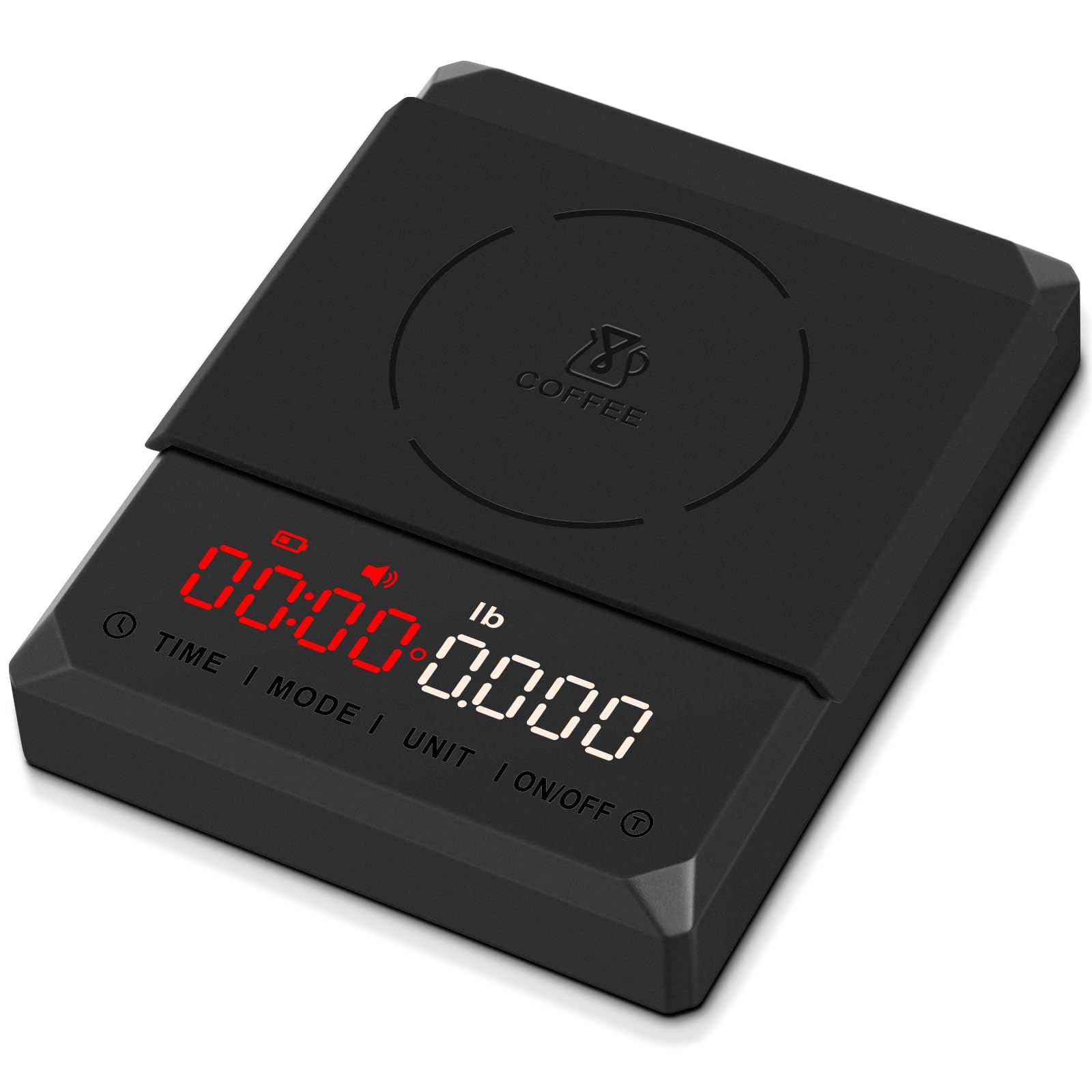 Fuzion Mini Coffee Scale with Timer - Espresso Scale Rechargeable 2kg x 0.1g Accuracy, 3-Mode Timer, LED Display, Digital Coffee Scale for Pour-Over, Espresso, Kitchen Use