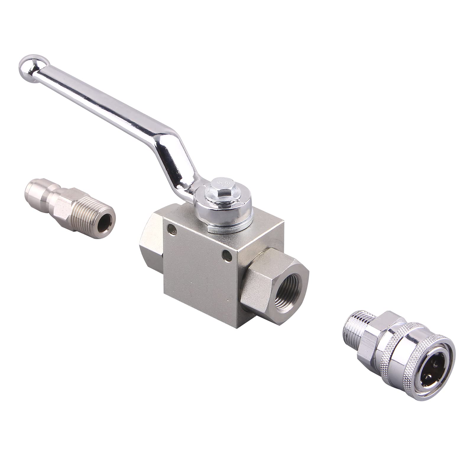 DERNORD - Valvola a sfera in acciaio inox 316 con manico in vinile blu, resistente, WOG 1000 1/2''