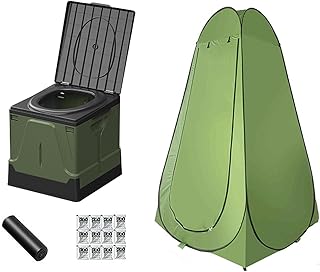 簡易折りたたみ式トイレ 防災トイレ 非常用トイレ キャンプ用トイレ ポータブルキャンピングカー 携帯トイレ トイレ 折りたたみ キャンプ 防災グッズ 耐荷重150kg 組み立て簡単 洗える キャンプ 渋滞 建設現場 車載 緊急トイレ キャンプ 旅行 排泄処理袋 凝固剤 12回分付 (グリーン-テント,M)