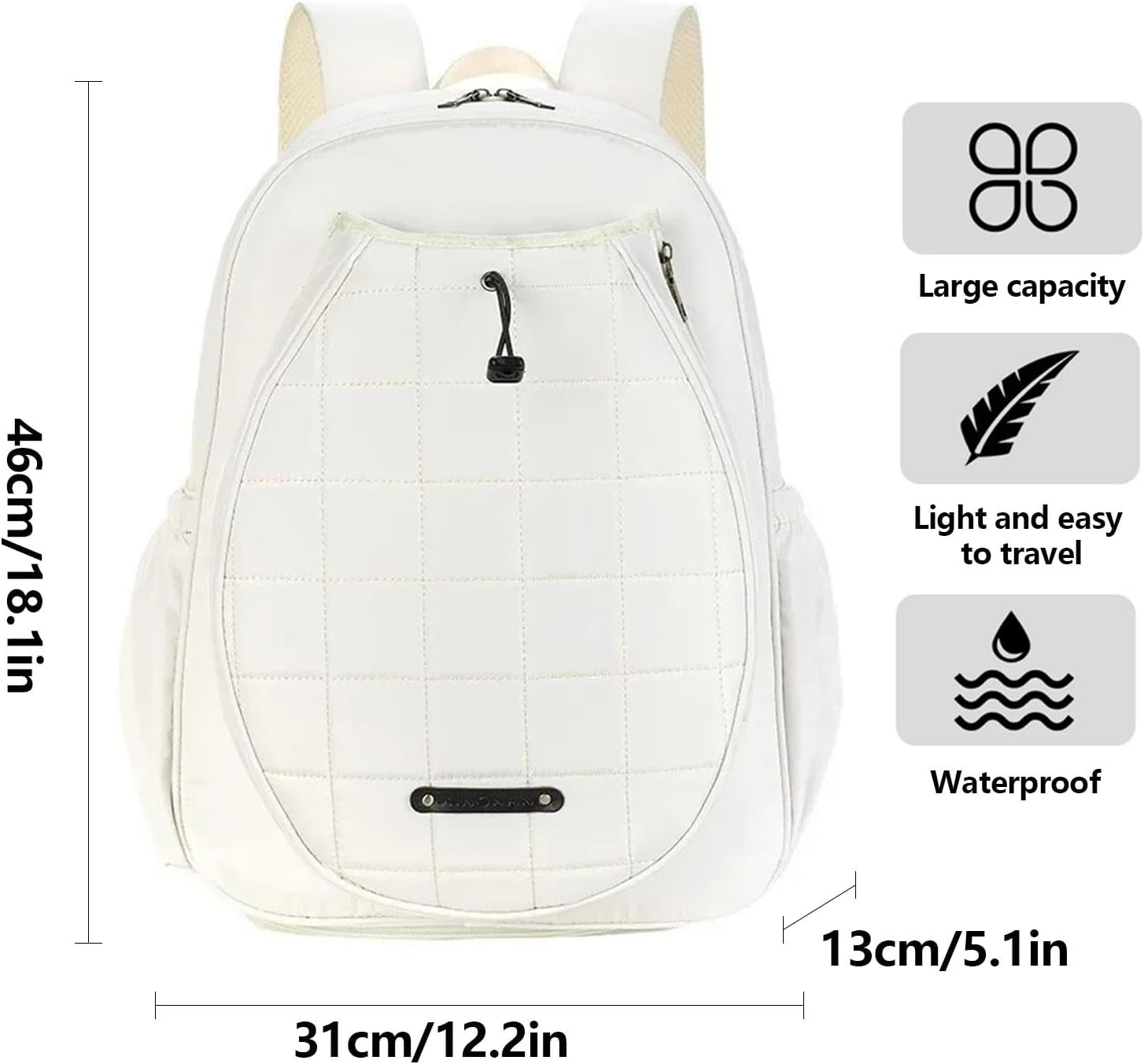 子供用テニスリュック | ポータブルラケット収納バッグ 調節可能なショルダーストラップ付き 大容量ヘッドテニスリュック ファッショナ