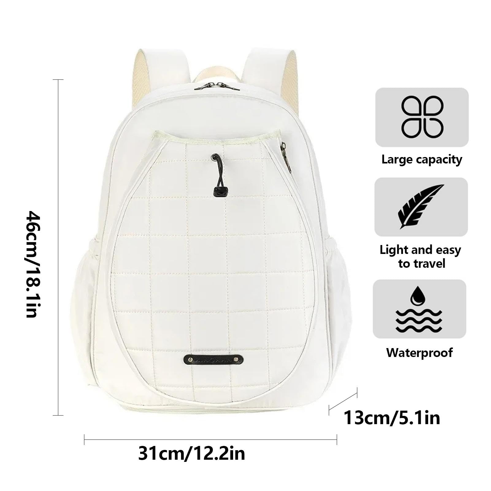 Fulenyi Mochila para Raqueta de Tenis, Mochila de Tenis para niños - Bolsa de Raqueta de Tenis Ajustable,Funda de Gran Capacidad para Raqueta de Tenis, Mochila Head Tennis para Adultos y niños