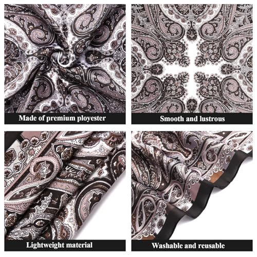 1 Pcs 27.5 Inches Satin Head Scarf Silk Like Hair Scarf Stain Bandana Hair Wrap Neck Scarf for Women(Black)4