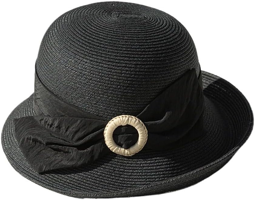 Spring Sun Protection Hat Lady Raffia Seaside Shade Hepburn Wind Outdoor Outing Bow