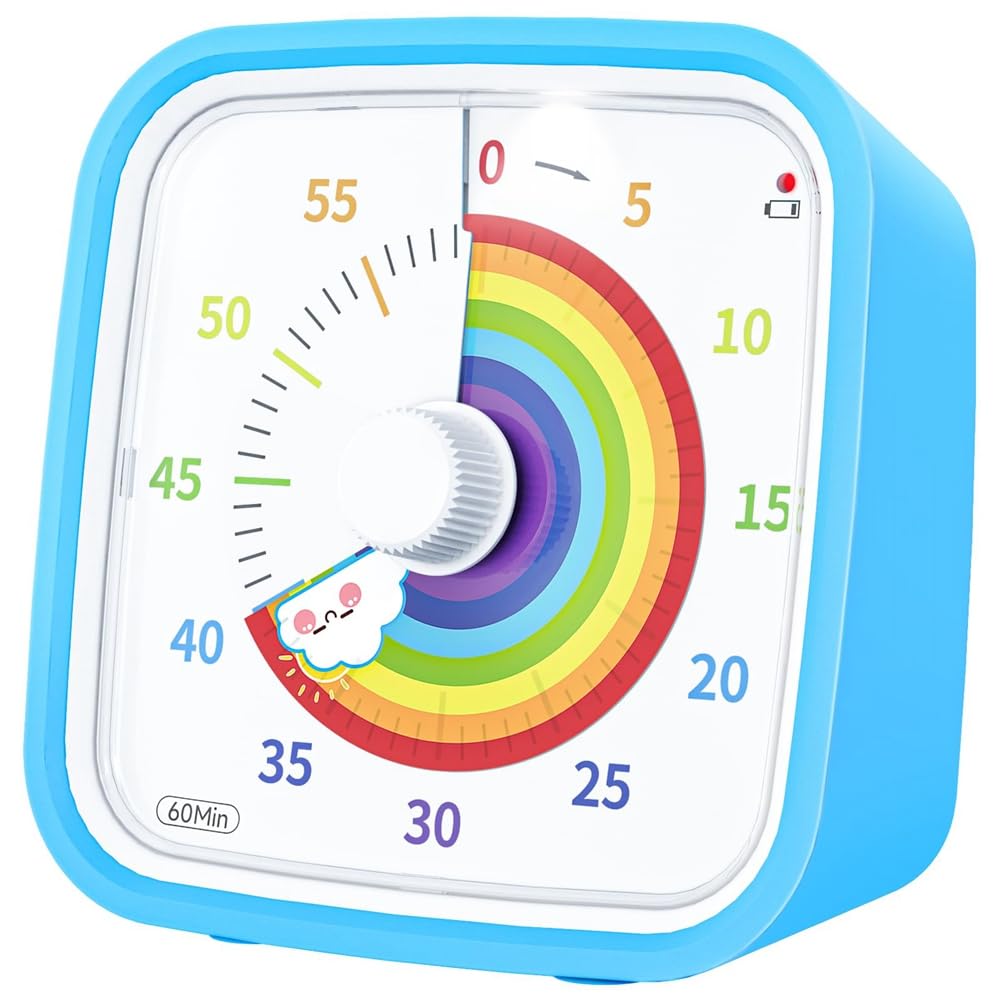 CTRLZS Children'S Cartoon Alarm Clock Electronic Clock Multifunctional Student Visual Timer Kitchen Timer Easy Install