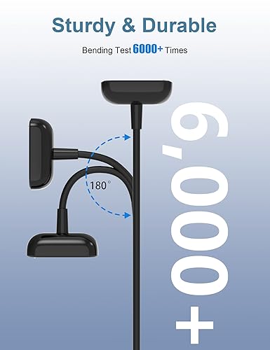 Miniatura 5 de Bicmice Cargador compatible con Fitbit Charge 6/Charge 5/Luxe Cable de carga de repuesto para Fitbit Charge 6,5, Luxe Fitness Tracker-3.3 pies/3.3 ft