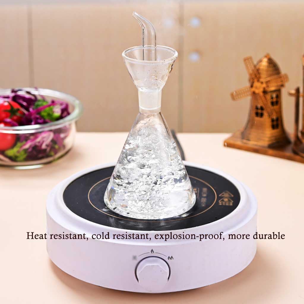 Botella de Vidrio dispensador de Aceite y vinagre, Dispensador de Aceite y vinagre de Vidrio de borosilicato con Pico, Varios tamaños(A Model,500ML)
