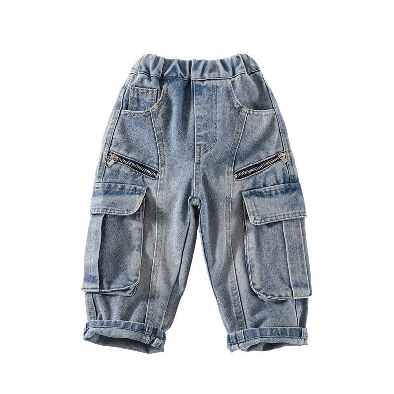 Boy's Loose Straight Leg Jeans Casual Denim Pants Long Trousers Boys Casual Baggy Denim Pants2