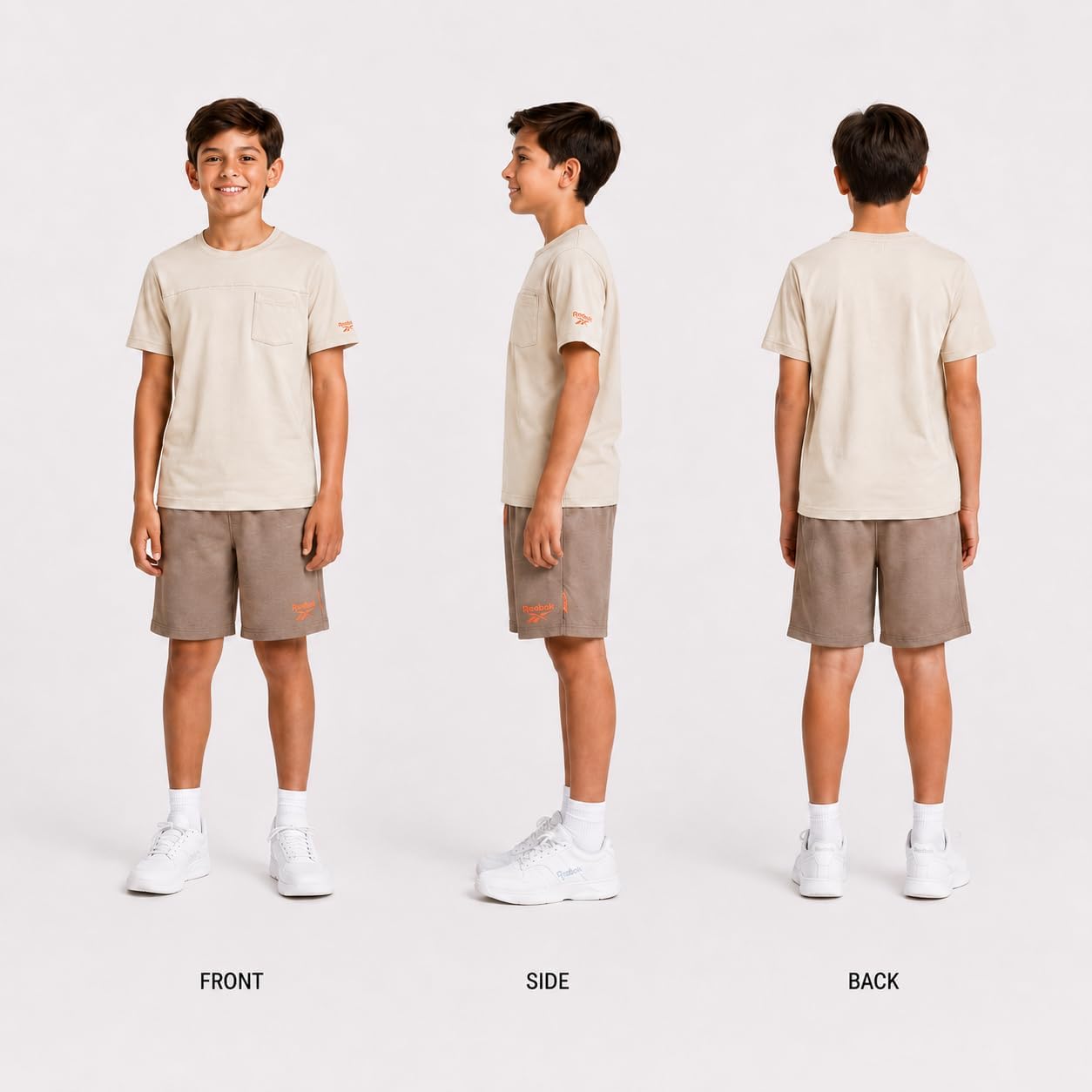 Reebok Boys Athletic Shorts Set - 2 Piece Summer Clothes Outfit with Graphic Tee and Boys Basketball Shorts for Active Kids