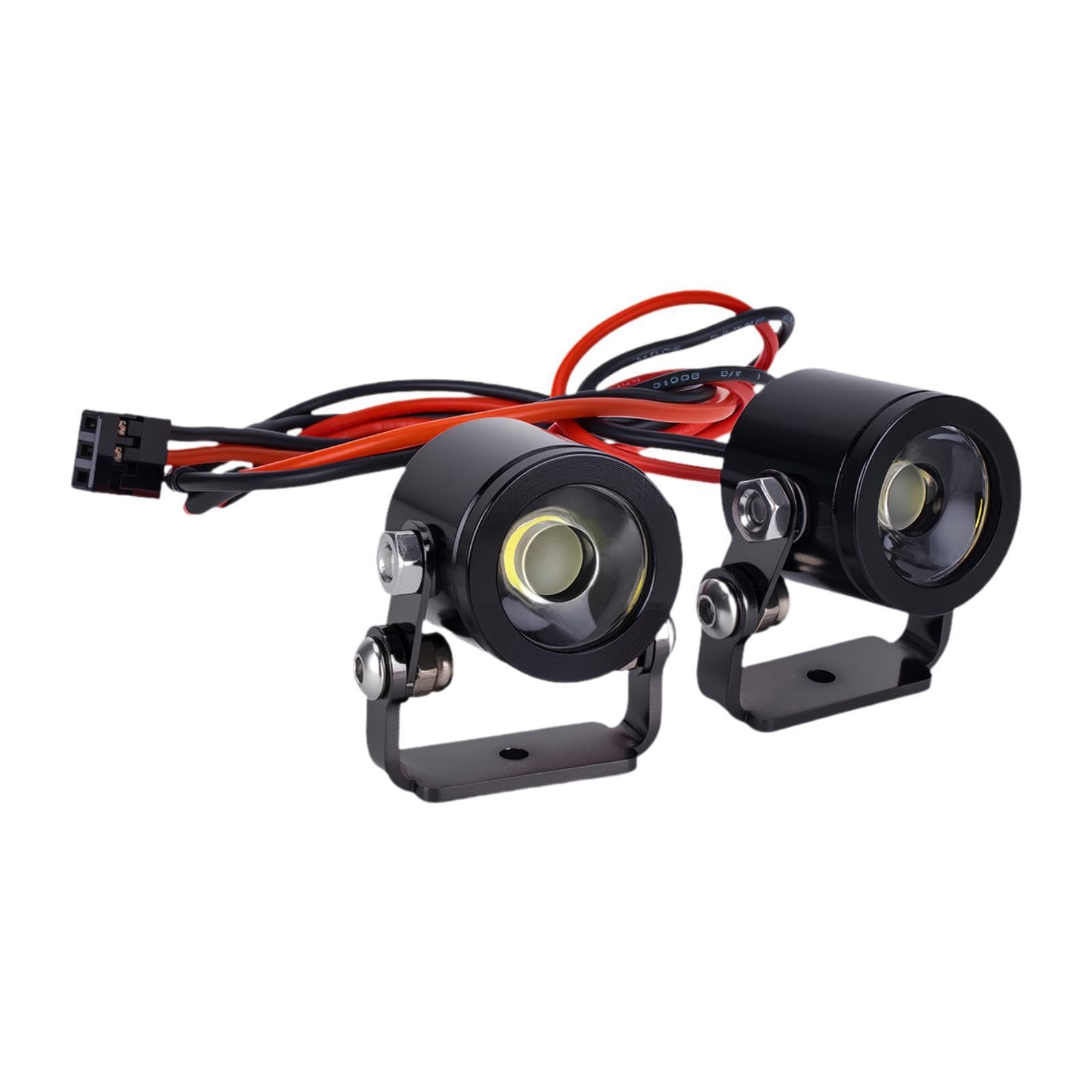 harayaa 2Pcs RC Car LED Lights Kit, Headlight with Stand, LED Spotlights Spare Parts for D90 Model Vehicles, Black