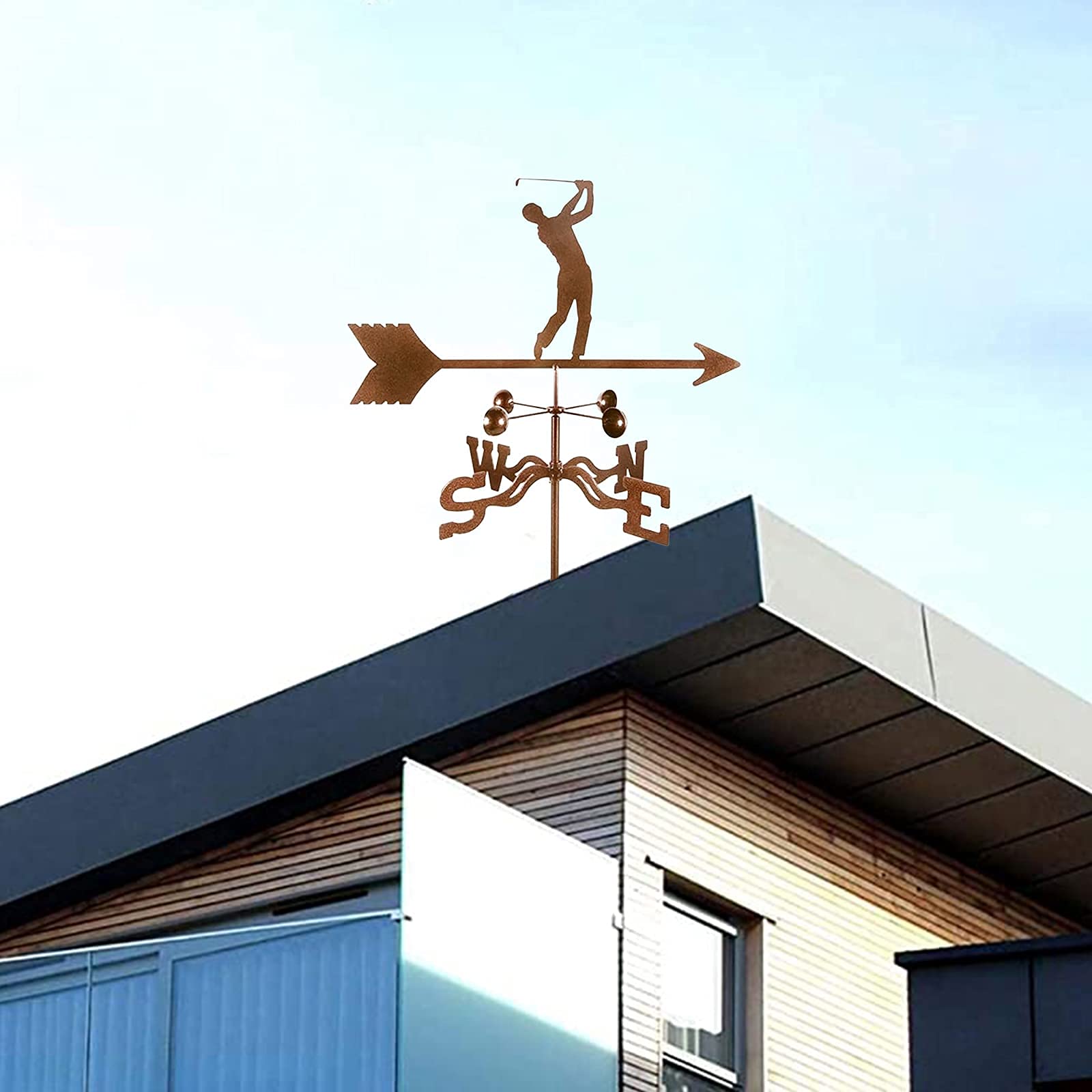 Bandierina segnavento da tetto a forma di silhouette di golfista uomo, ind