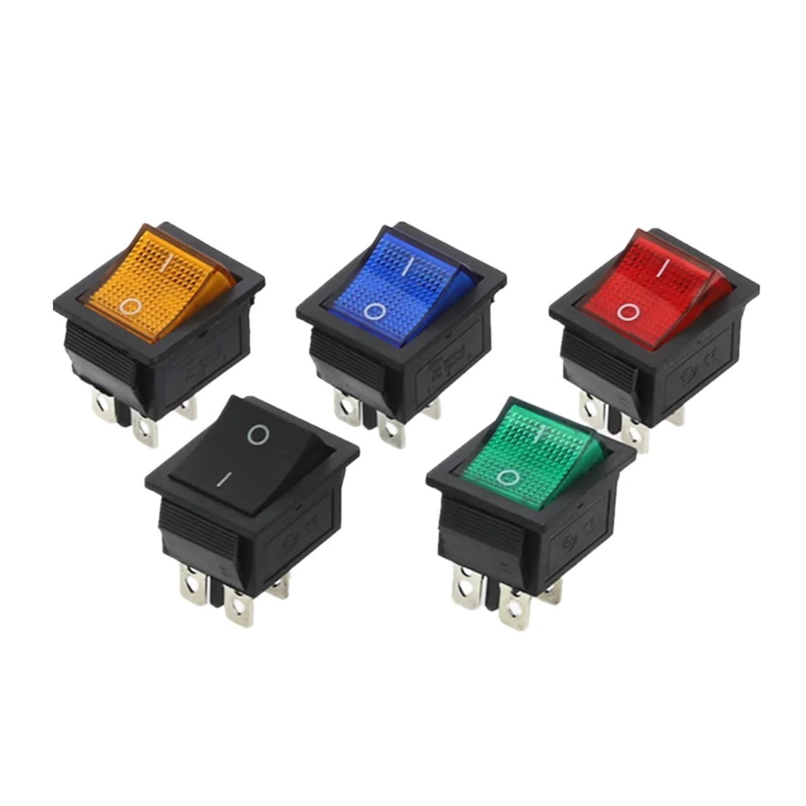 POWTAXBJGD 1Pcs KCD4-202 Rocker Switch Power Switch 4Pin with Light 31x25mm 20A 125VAC 16A 250VAC(2)