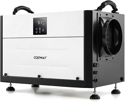 COSTWAY 155 PPD Commercial Dehumidifier, 1900 Sq.Ft Crawl Space Dehumidifier with 9.8 FT Drain Hose & Wired Remote Control Panel, Ideal for Basement, Warehouse White