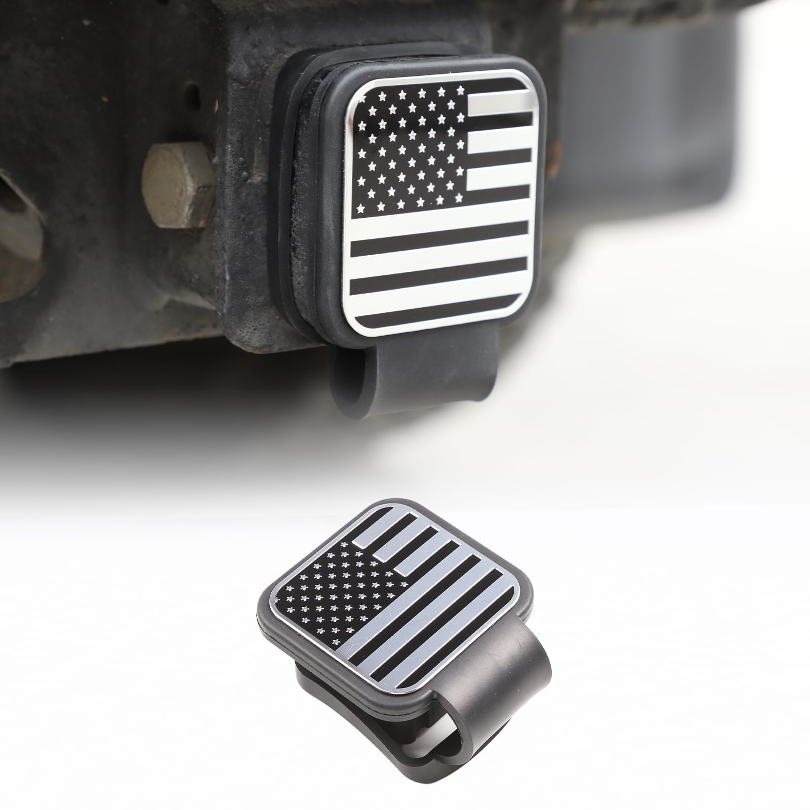 Cache Attelage Remorque 5,1 Cm - Drapeau US - Compatible Toyota, Ford, Jeep, RAM - Anti-poussière - 10