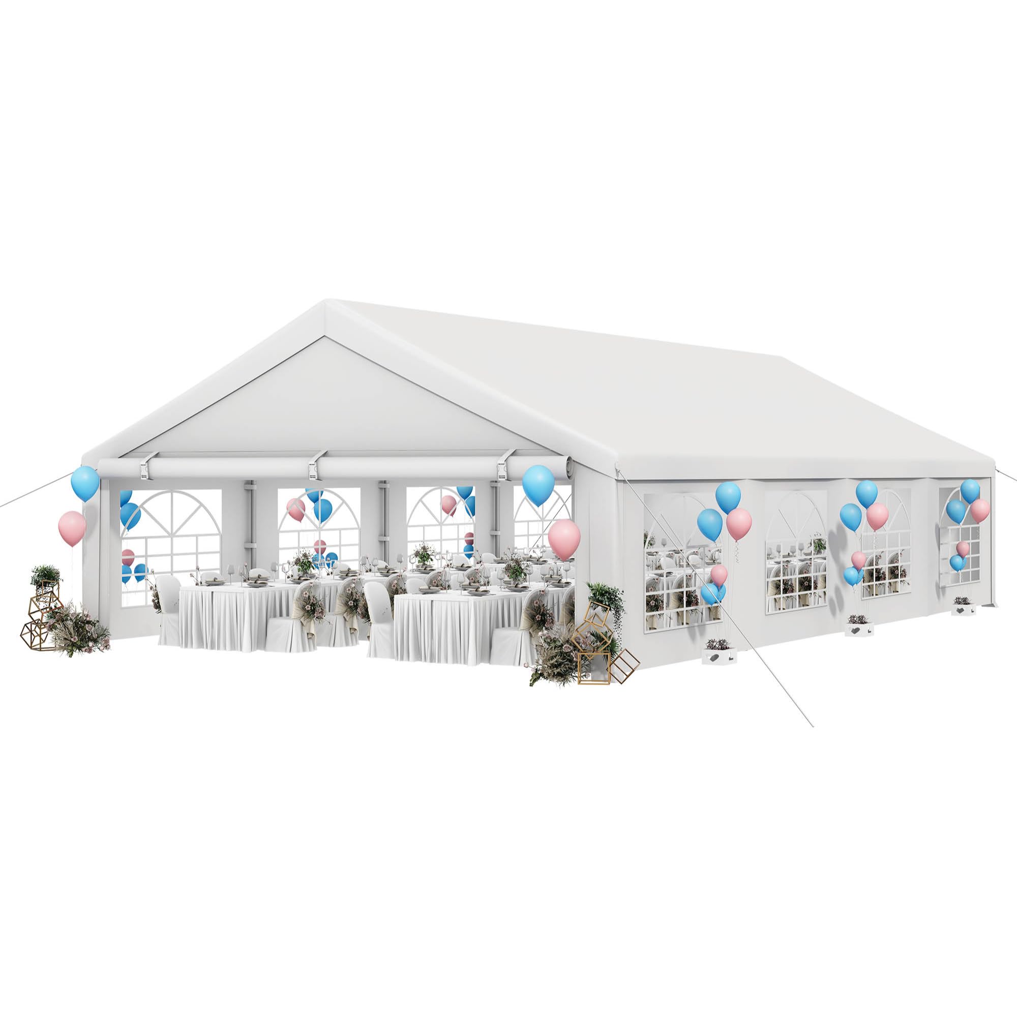 Photo 1 of YITAHOME 20x30FT Party Tent Heavy Duty Wedding Event Shelters PVC Upgraded Galvanized Canopy with Large Roof Removable Sidewalls for Outdoor Weddings, BBQ Party Tent, White
