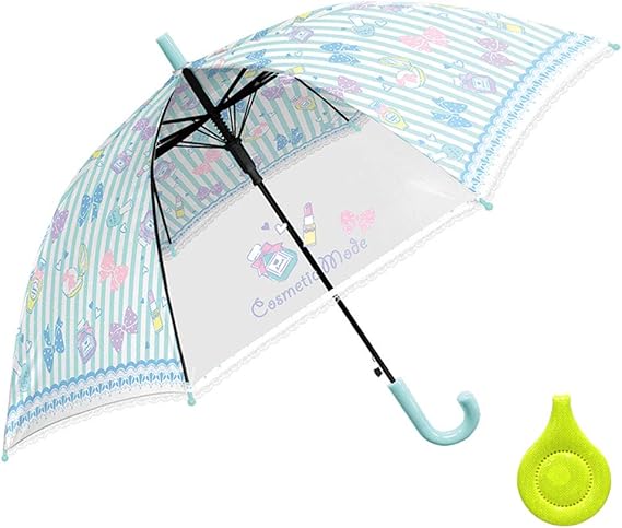 Amazon 女の子 子供傘 キッズ傘 50cm ジャンプ傘 長傘 リフレクター付き コスメティックモード ミントブルー 長傘 通販
