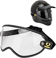 Vista 14 de Protector retro para casco de motocicleta, visera de burbujas, lentes de policarbonato de repuesto universal para casco completo de cara abierta