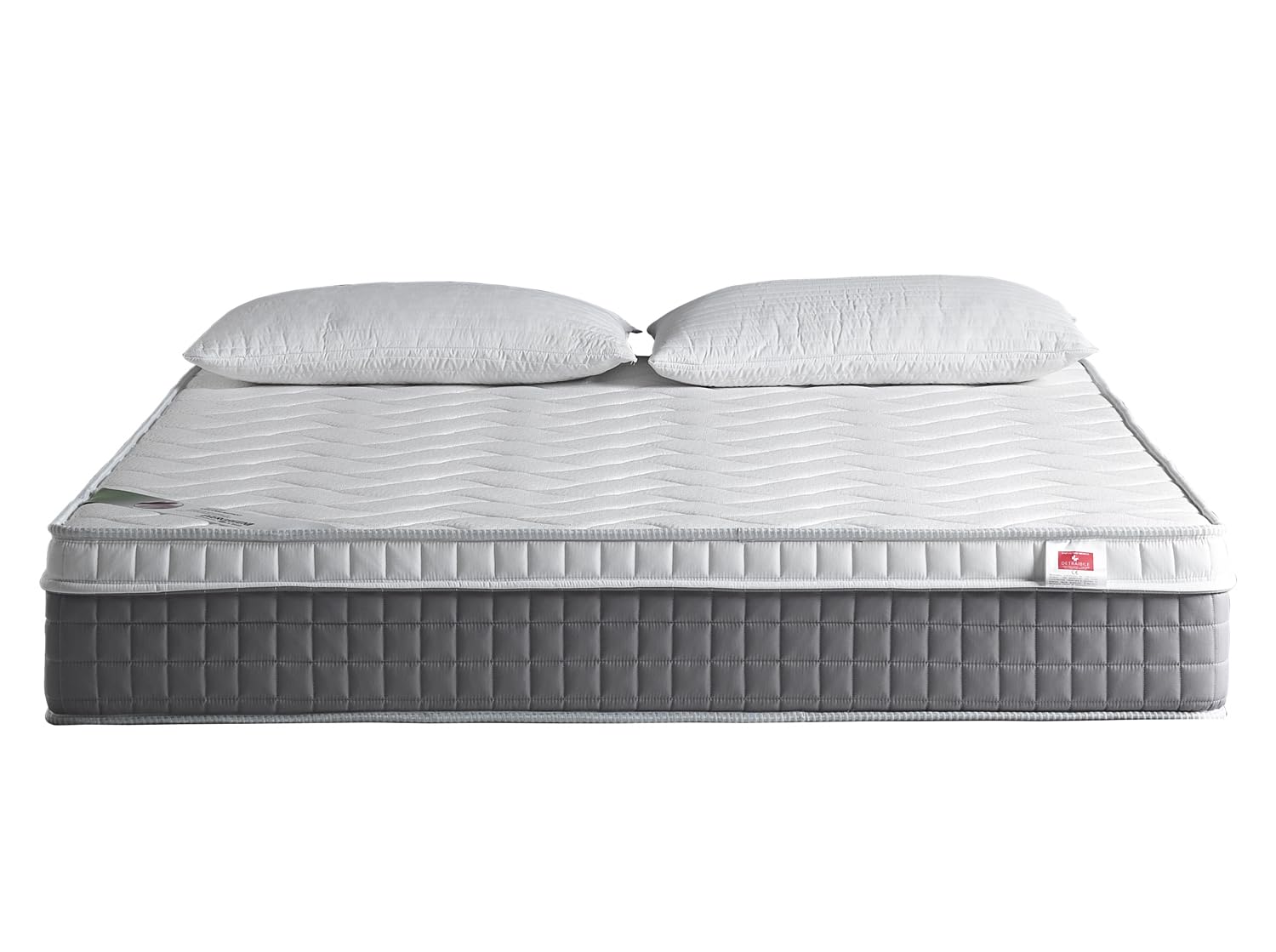 EVERGREENWEB - Doppelbettmatratze 160x190 25 cm Höhe mit integriertem Topper aus Memory-Schaumstoff H2 H3 Ergonomische 7-Zonen MEDIZINISCHES PRODUKT ‍+ 2 Kostenlose Kissen, Weiße MASSAGE-Effekt Gewebe