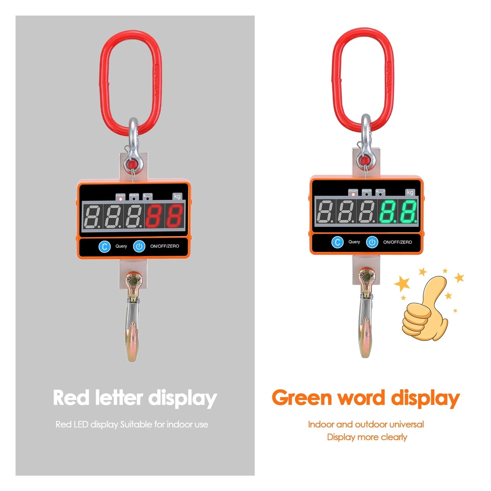 Bilancia for gru digitale in alluminio da 2T, 2000 kg/4000 libbre, bilancia sospesa compatta e resistente, tipo OCS-SA, display a LED con telecomando