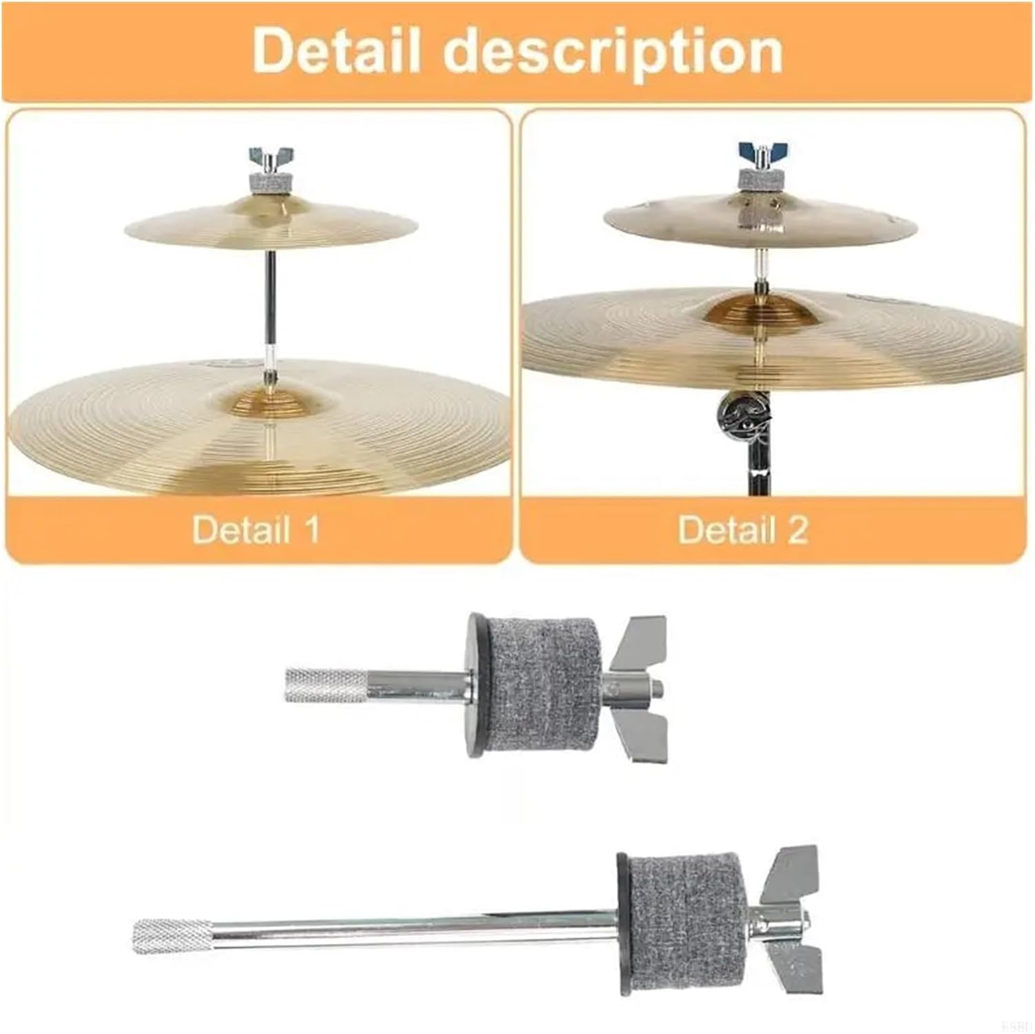 Drum Hardware Water Cymbal Stand Stacker Clamp Holder Drum Accessory Brace Easy To Install cymbal stand(Long for style)
