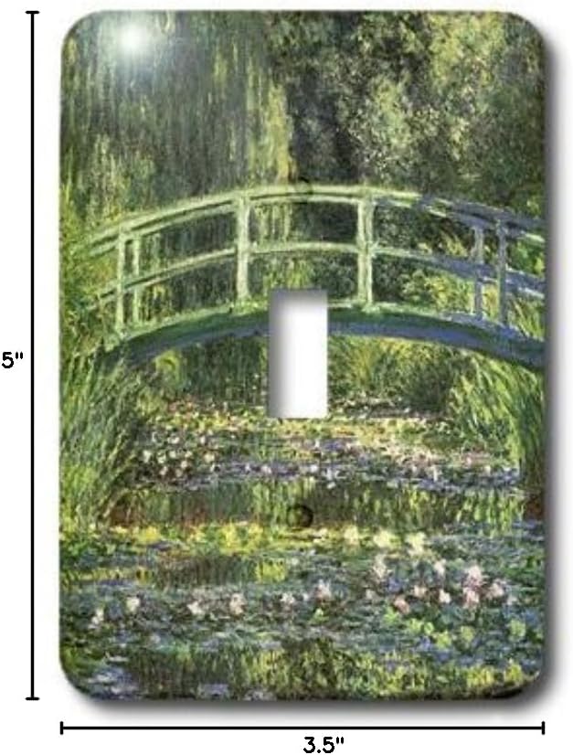3dRose lsp_164669_1 Water Lilies and Japanese Bridge Monet Vintage Light Switch Cover